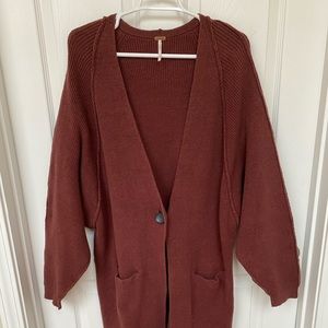 Free People rust oversized cardigan medium